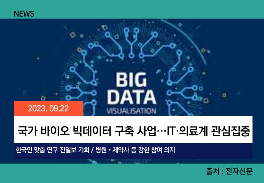 [전자신문] 국가 바이오 빅데이터 구축 사업…IT·의료계 관심집중 이미지