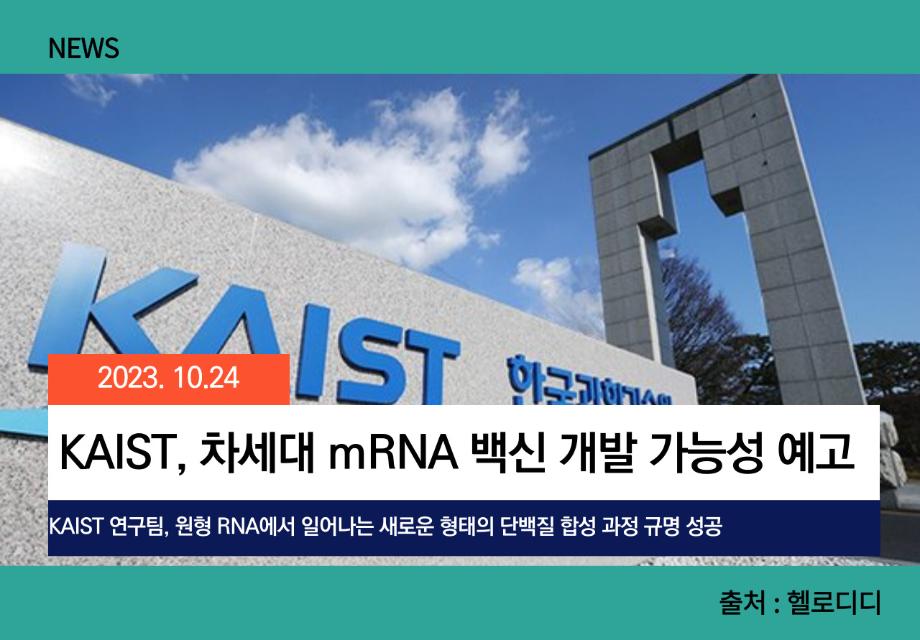 [헬로디디] KAIST, 차세대 mRNA 백신 개발 가능성 예고 이미지