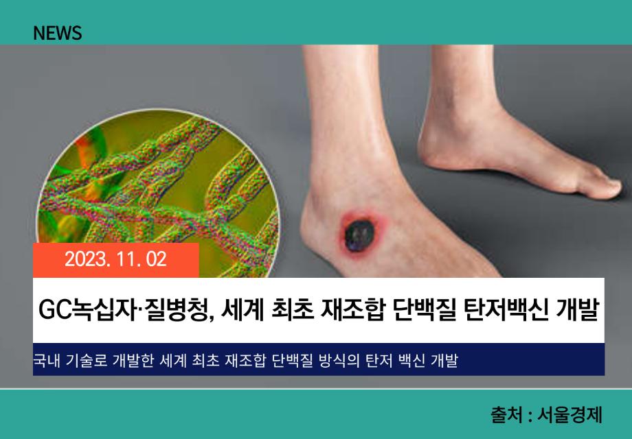 [서울경제] GC녹십자·질병청, 세계 최초 재조합 단백질 탄저백신 개발 이미지