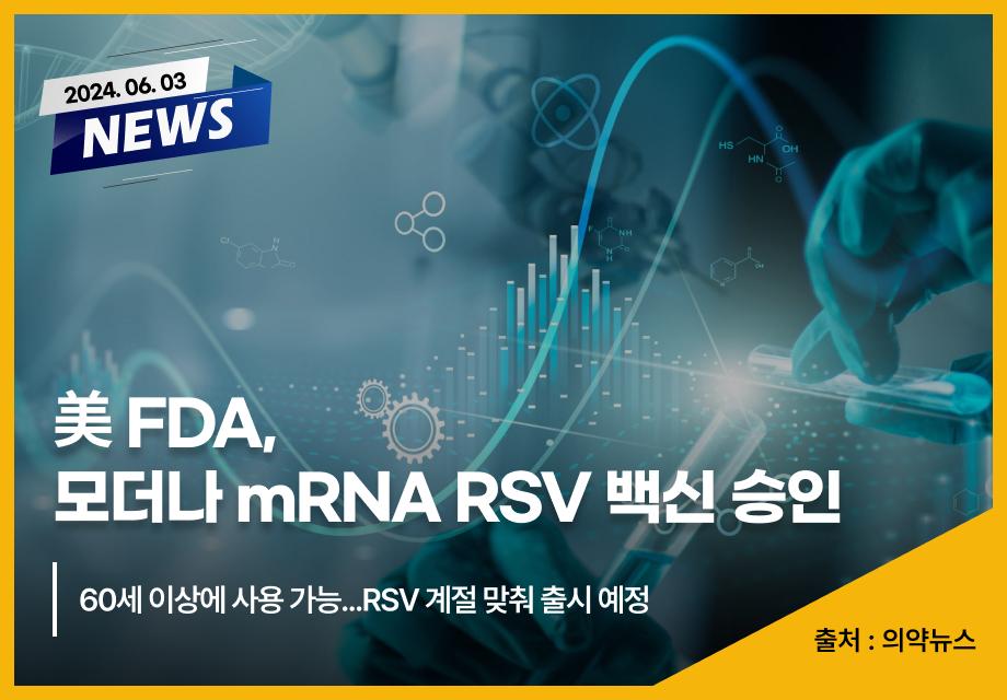 [의약뉴스] 美 FDA, 모더나 mRNA RSV 백신 승인 이미지