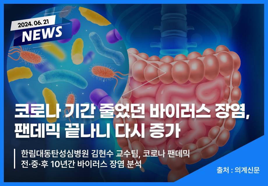 [의계신문] 코로나 기간 줄었던 바이러스 장염, 팬데믹 끝나니 다시 증가 이미지