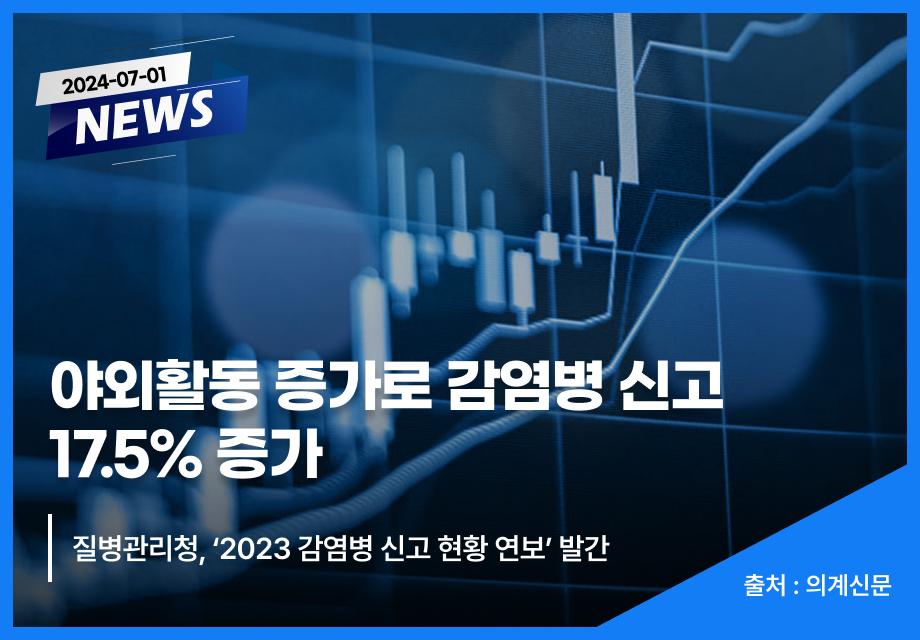 [의계신문] 야외활동 증가로 감염병 신고 17.5％ 증가 이미지