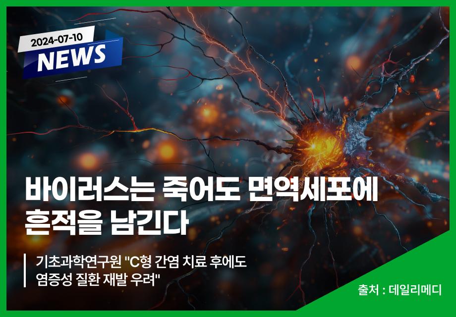 [데일리메디] 바이러스는 죽어도 면역세포에 흔적을 남긴다 이미지