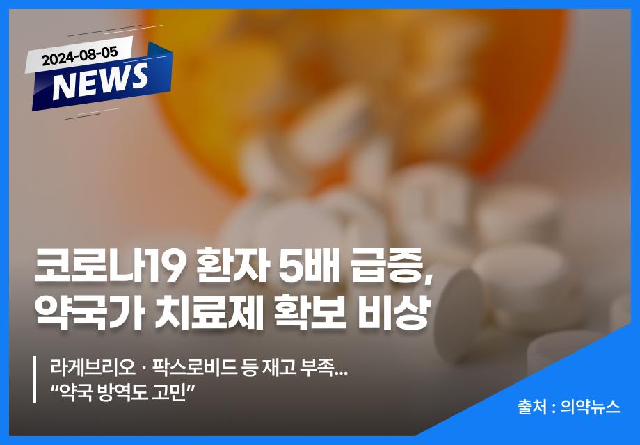 [의약뉴스] 코로나19 환자 5배 급증, 약국가 치료제 확보 비상 이미지