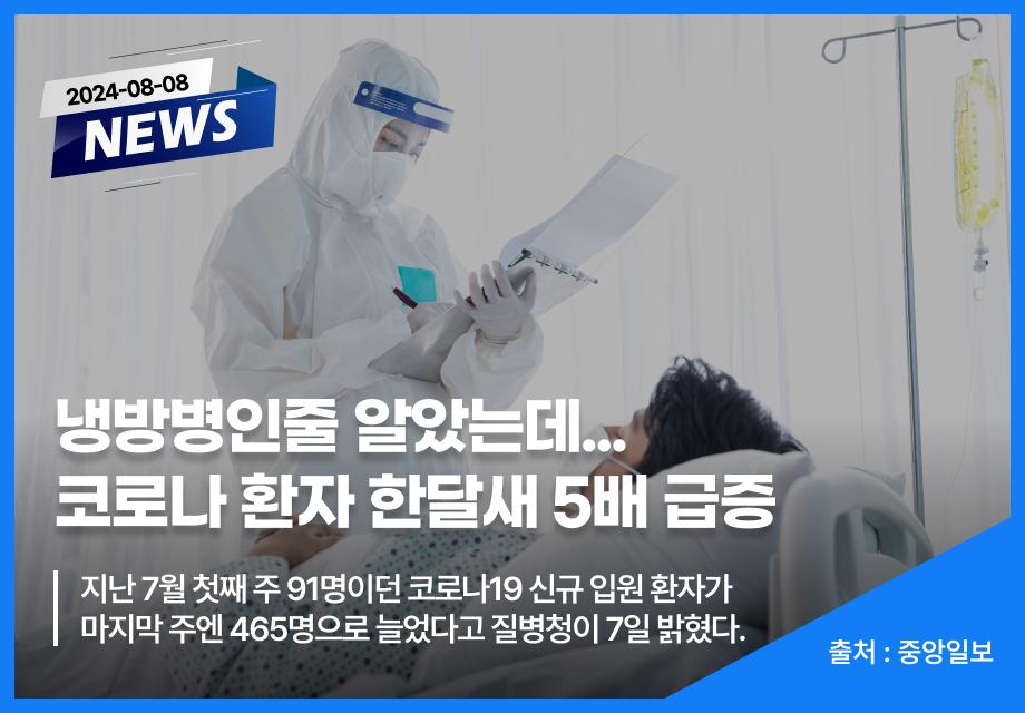 [중앙일보] 냉방병인줄 알았는데...  코로나 환자 한달새 5배 급증 이미지